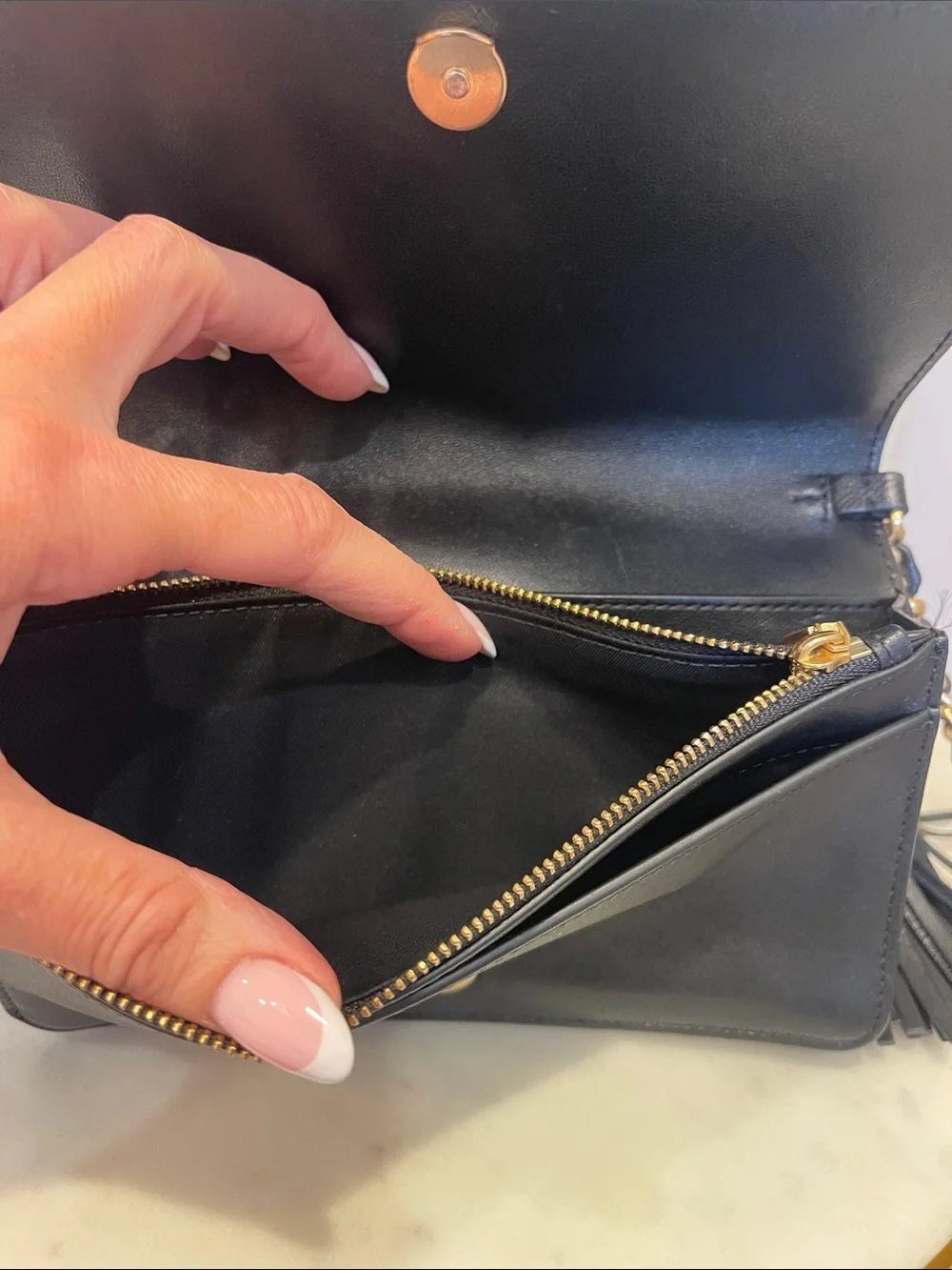 Tory Burch Fleming Soft Wallet Crossbody Bag in Black